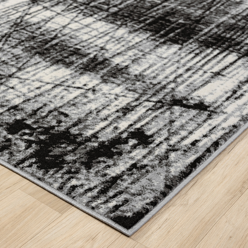 Desire Rugs Obsidian Grey Oblique Abstract Rug 60 x 220cm Image 3