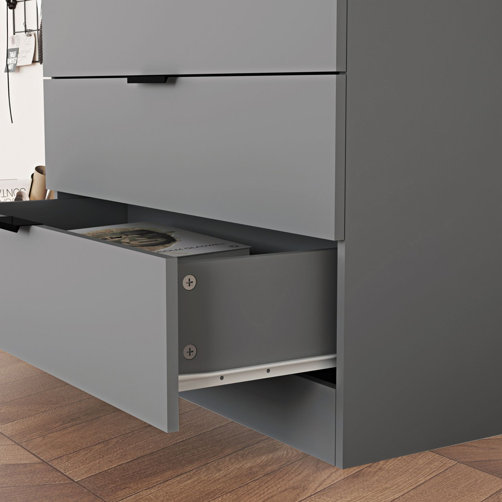 Home Source Phoenix 5 Drawer Grey Chest of Drawer Image 6