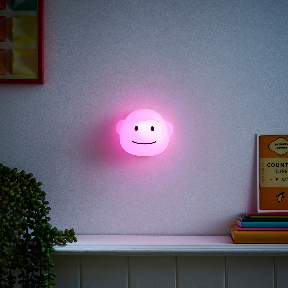 Glow Colour Changing Millie Monkey LED Silicone Night Wall Light Image 5