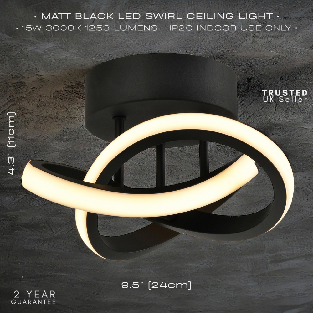Happy Homewares 1253 Lumens Black LED Ceiling Light Image 7