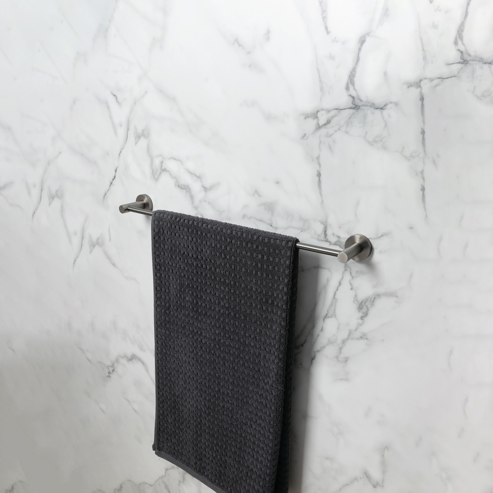 Bristan Solid Brass Gun Metal Grey Wall Mounted Round Towel Rail 595mm Image 3