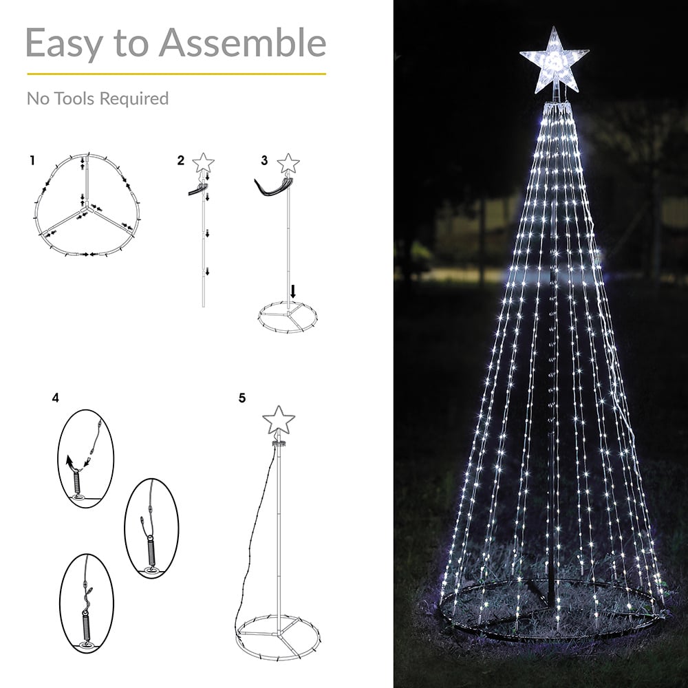 The Christmas Workshop 573 LED White Outdoor Cone Tree 6ft Image 6