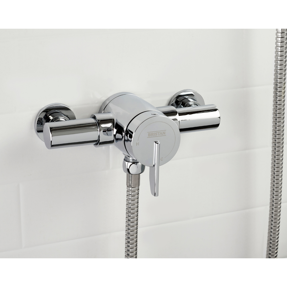 Bristan Sonique Chrome Thermostatic Exposed Shower Valve with Single-Function Handset. Image 4