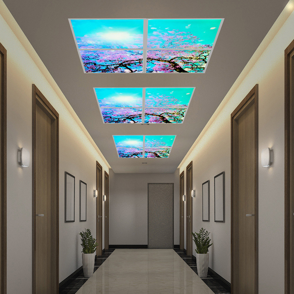 ENER-J 4 Pack LED Sky Cloud and Cherry Blossom Trees Panel 60 x 60cm Image 3