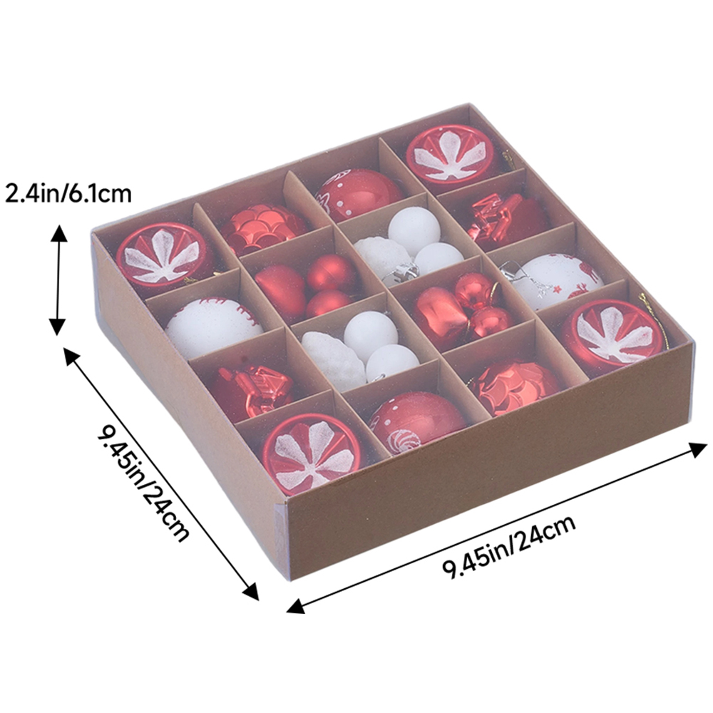 Living and Home Red and White Christmas Tree Decoration Ornaments 40 Pack Image 8
