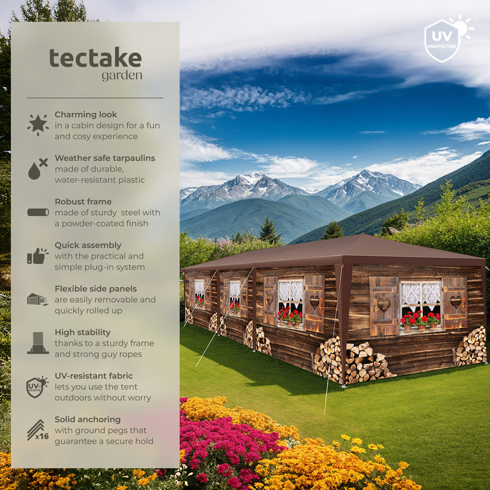 tectake Alpine Removable Side Panels Gazebo 900 x 300cm Image 3