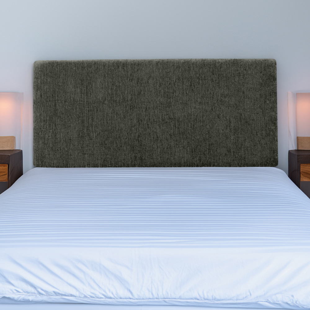Bedmaster Valencia King Size Charcoal Chenille Plain Headboard Image 1