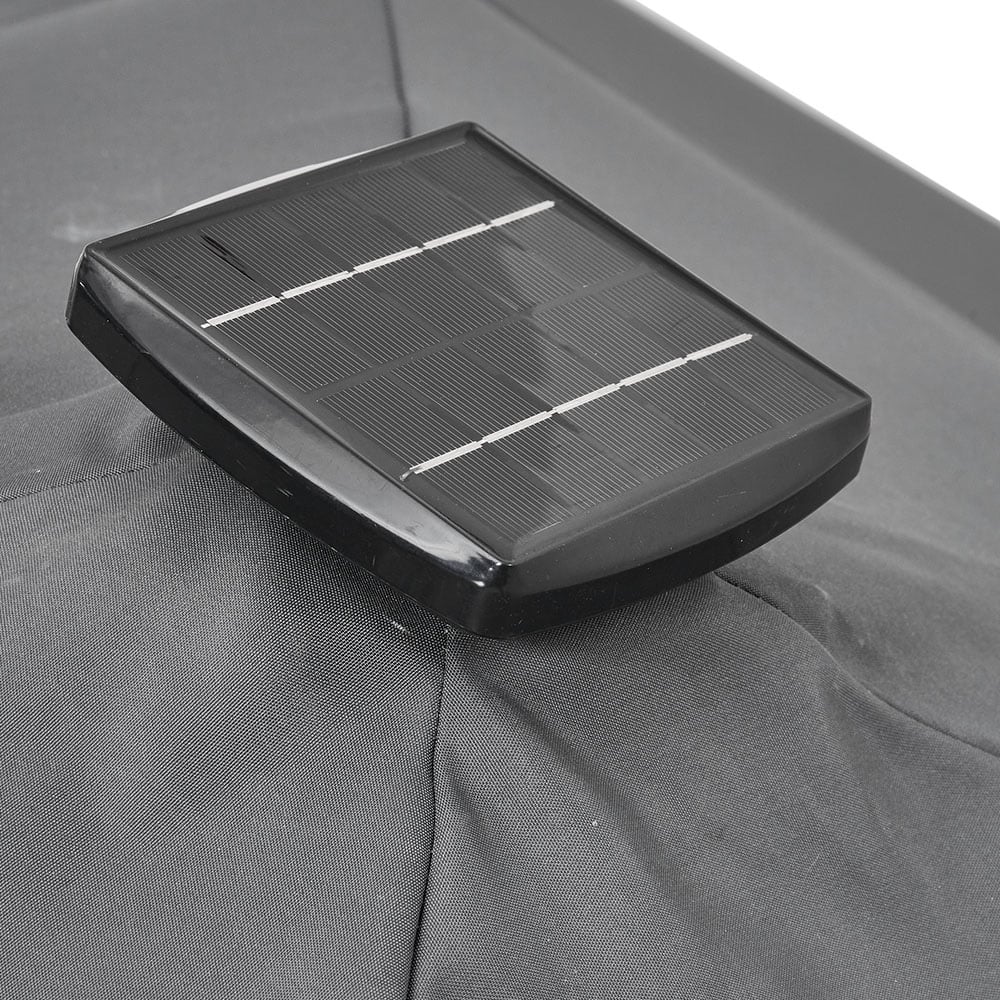 Living and Home Dark Grey LED Square Rotatable Tilt Cantilever Parasol with Cross Base 3m Image 6