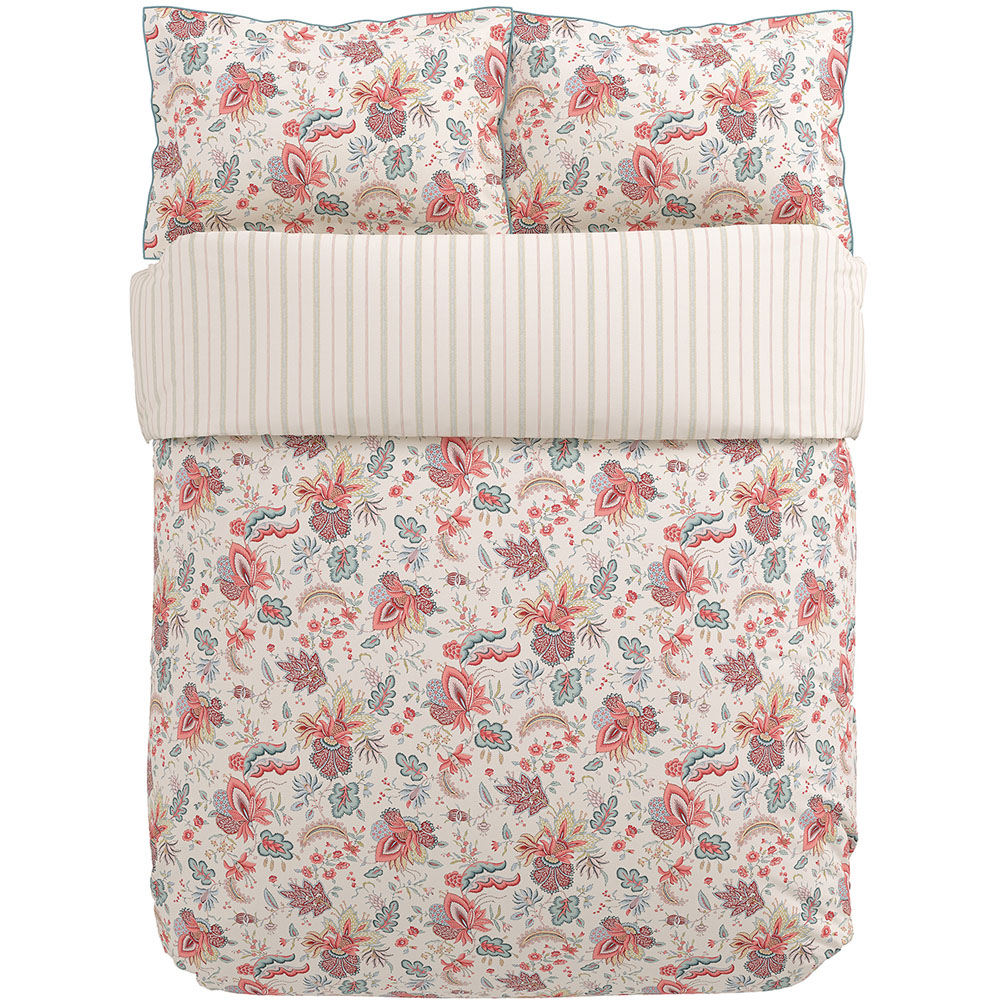 V&A Chintz Reverie Super King Size Red and Teal Duvet Set Image 2