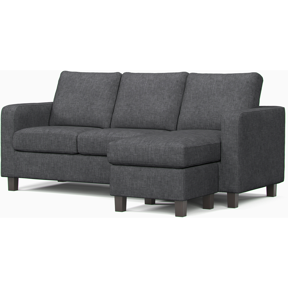 York 3 Seater Grey Turin Reversible L Shaped Corner Sofa Image 2