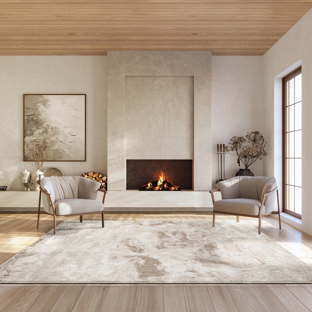 Desire Rugs Elysium Modern Abstract Metallic Sheen Nebula Pearl Rug 60 x 220cm Image 5