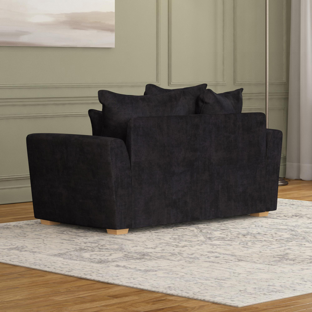 Wendleberry 2 Seater Ebony Plush Velvet Scatter Back Sofa Image 6