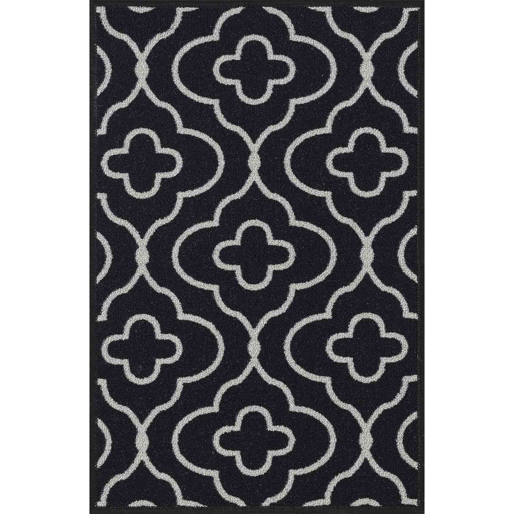 Desire Rugs Havana Black Quatrefoil Anti Slip Door Mat 120 x 67cm Image 1