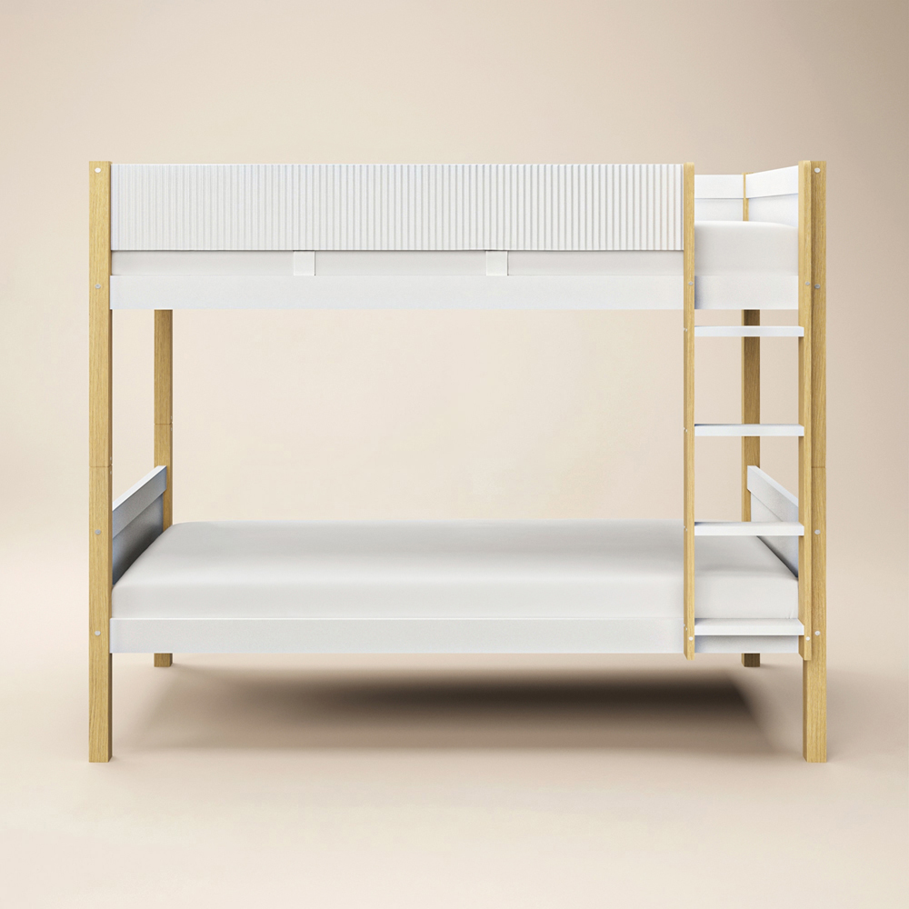 Flair Mateo White Ribbed Detachable Bunk Bed Image 3