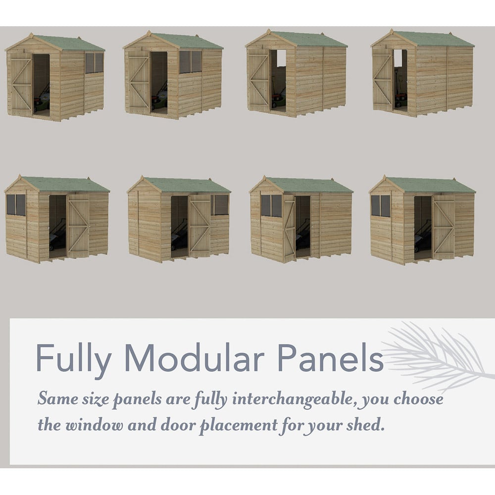 Forest Garden 6 x 4ft Beckwood Double Door 1 Window Pent Shed Image 7