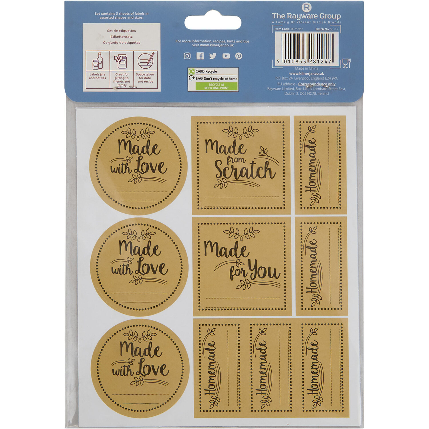 Kilner Gifting Label Set - Natural Image 2