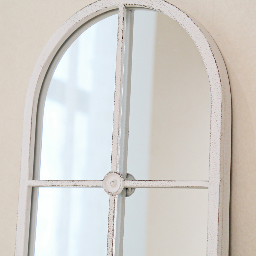 Charles Bentley San Marino Antique White Arched Wall Mirror Image 5