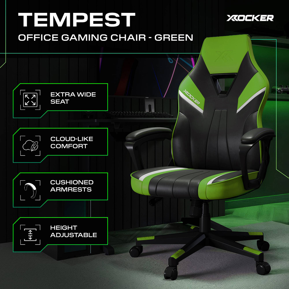 X Rocker Tempest Green Office Gaming Chair Image 2
