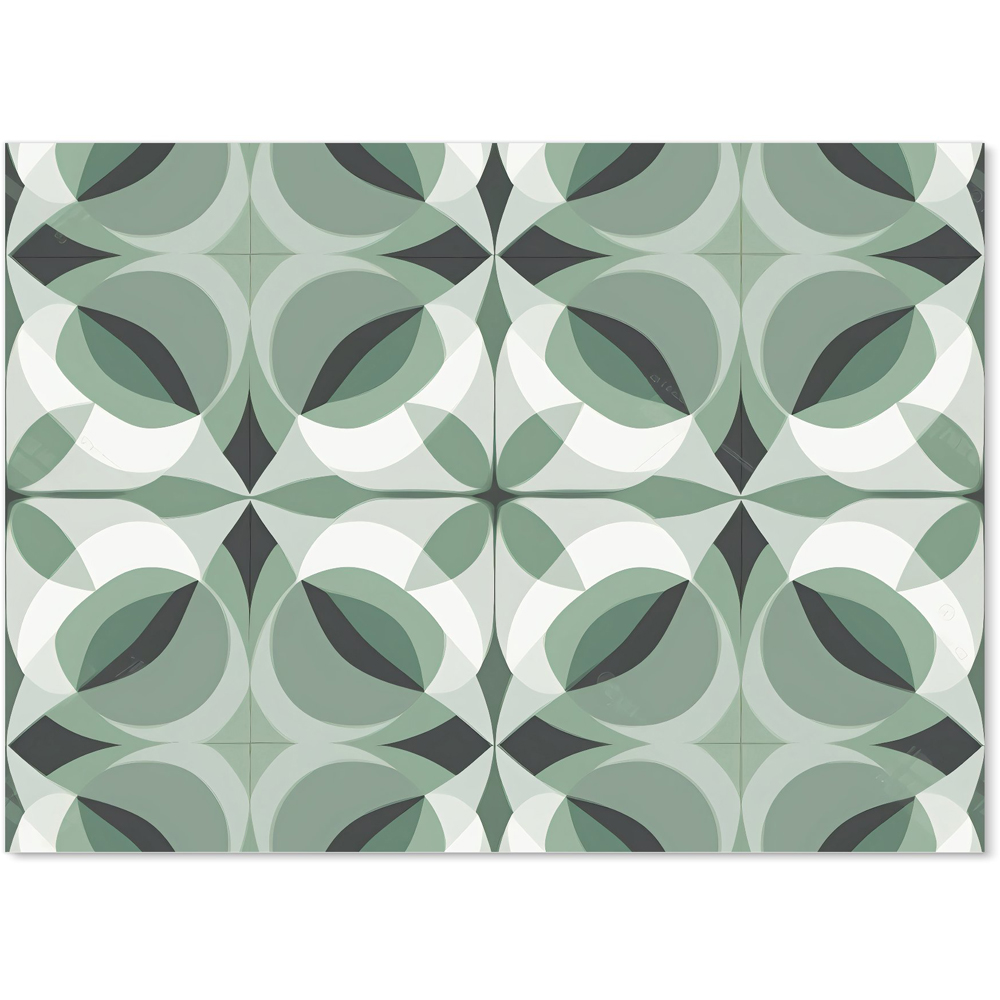 Warren Reed Designer Green and Grey Geometric Glass Kitchen Splashback 65 x 90cm Image 2