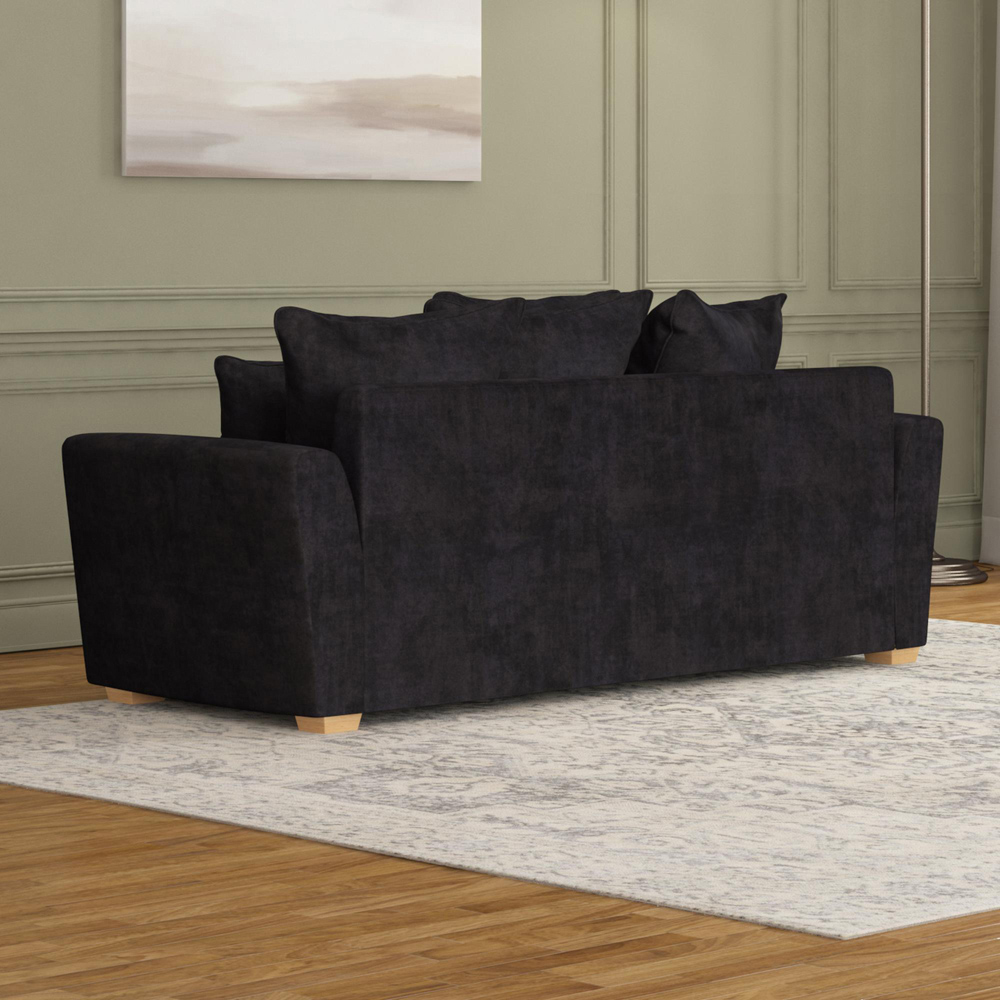Wendleberry 5 Seater Ebony Plush Velvet Scatter Back Sofa Set Image 6