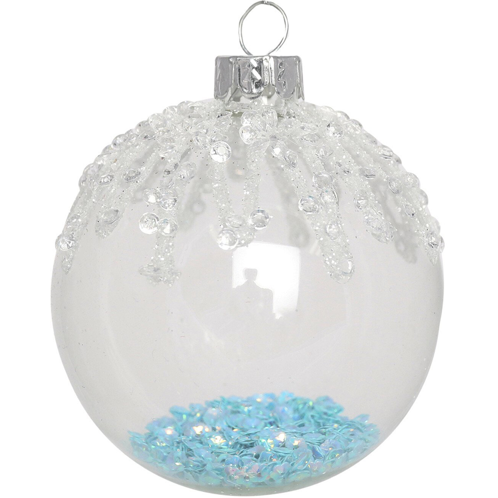 Clear Blue Sequin Bauble - Blue Image 2