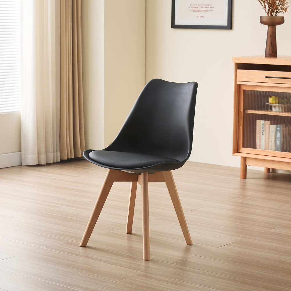 Comfy Living 4 Seater Rectangular Dining Set White and Black Image 6