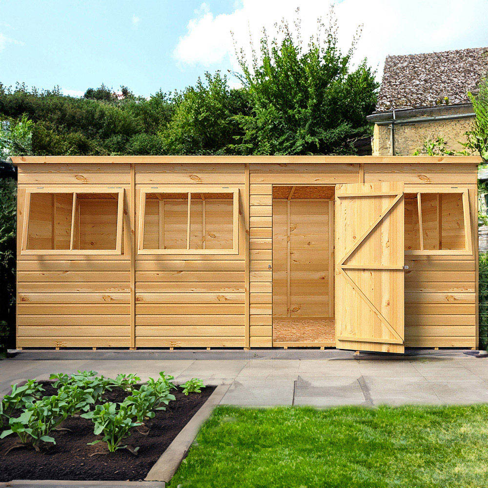 Shire GB 16 x 6ft Shiplap Pent Garden Shed Image 6
