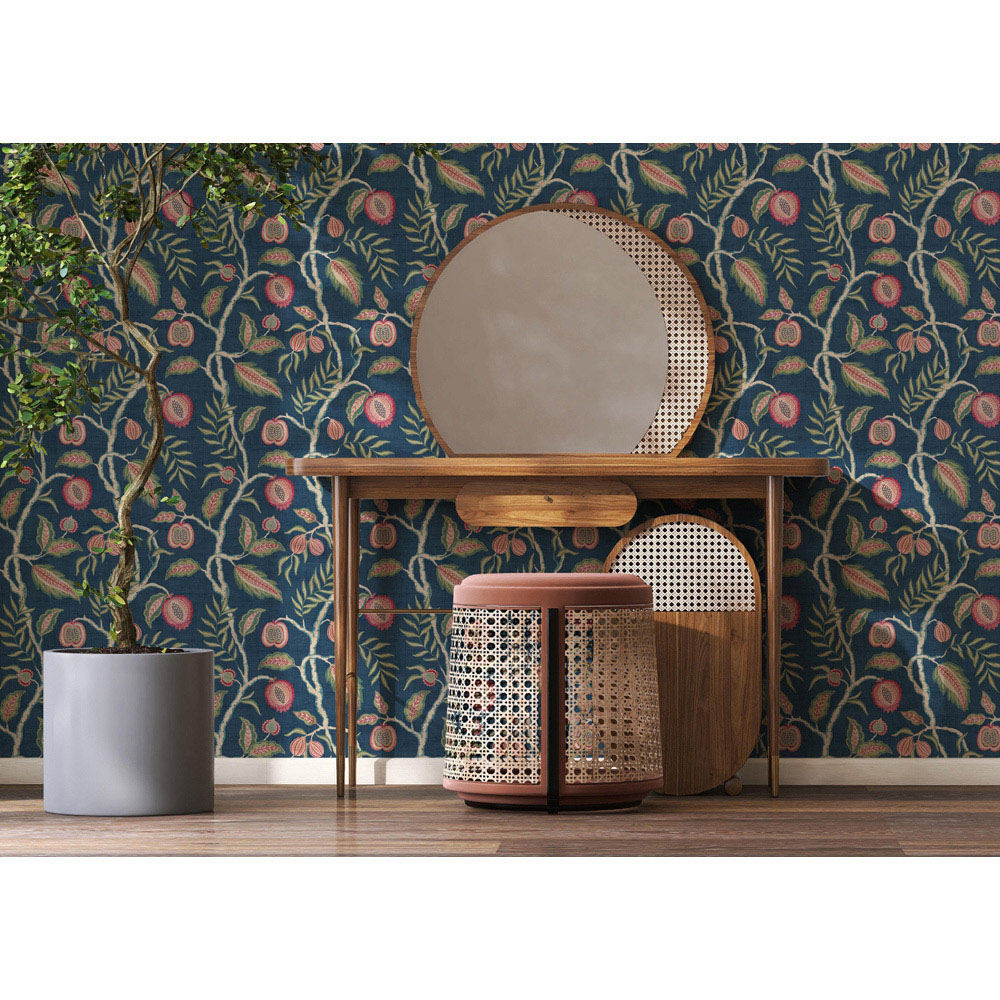 Esselle Home Fruits of Paradise Navy Wallpaper Image 6