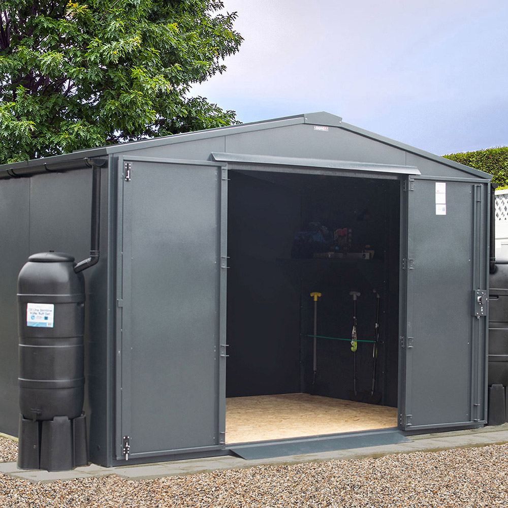 Asgard Garrison Secured by Design 10 x 7ft Grey Metal Workshop Shed with Floor and 5 Point Locking Image 2