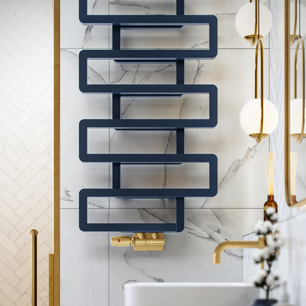 Terma Bookie Denim Blue Heated Towel Rail 1155 x 500mm Image 7