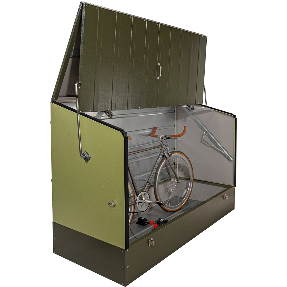 Trimetals ProtectaCycle Secure 4 x 6ft Two Tone Green Bike Storage Shed Image 3
