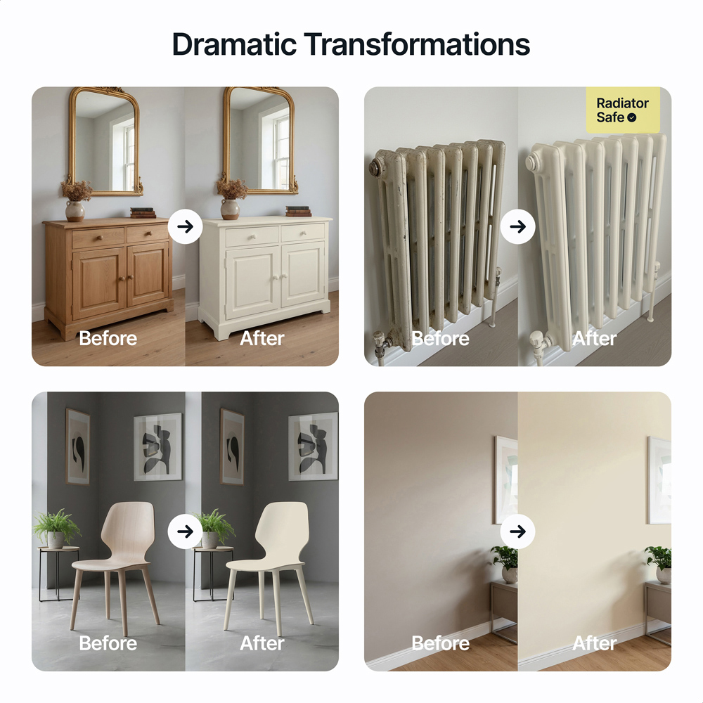 Hemway Vanilla White Furniture and Walls Matt Chalk Paint 1L Image 5