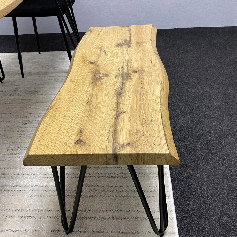 Kosy Koala 6 Seater Velvet Wooden Dining Set with Bench Black Image 2