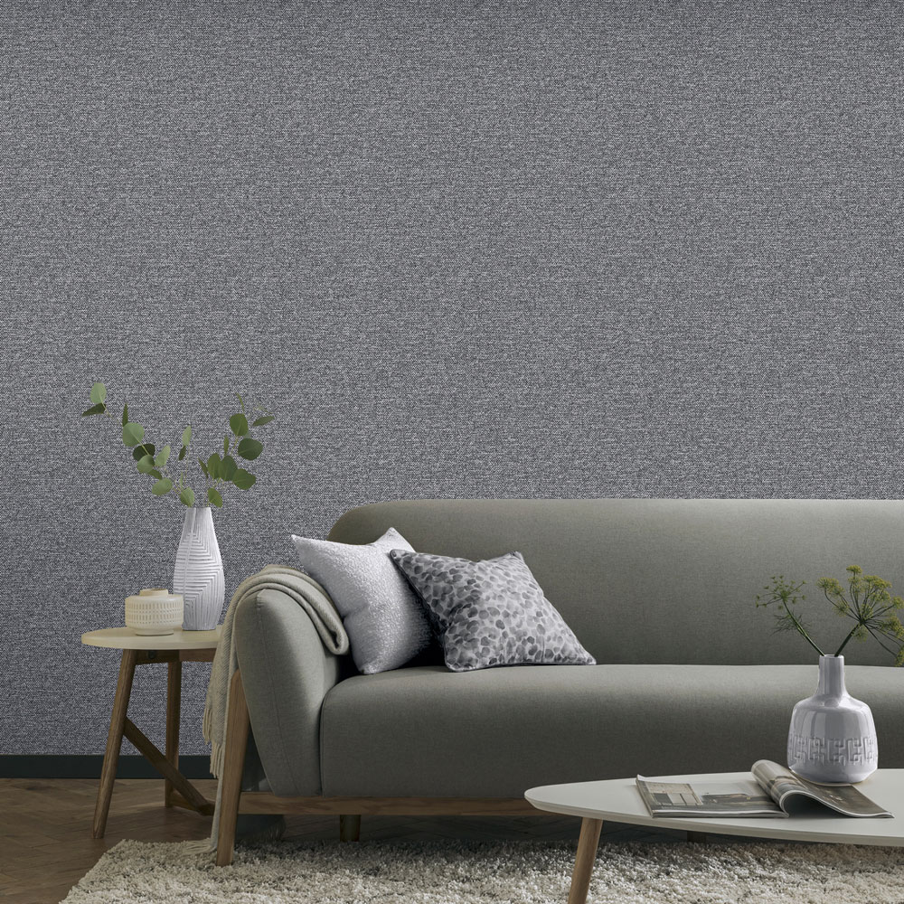Arthouse Calico Plain Gunmetal Wallpaper Image 6
