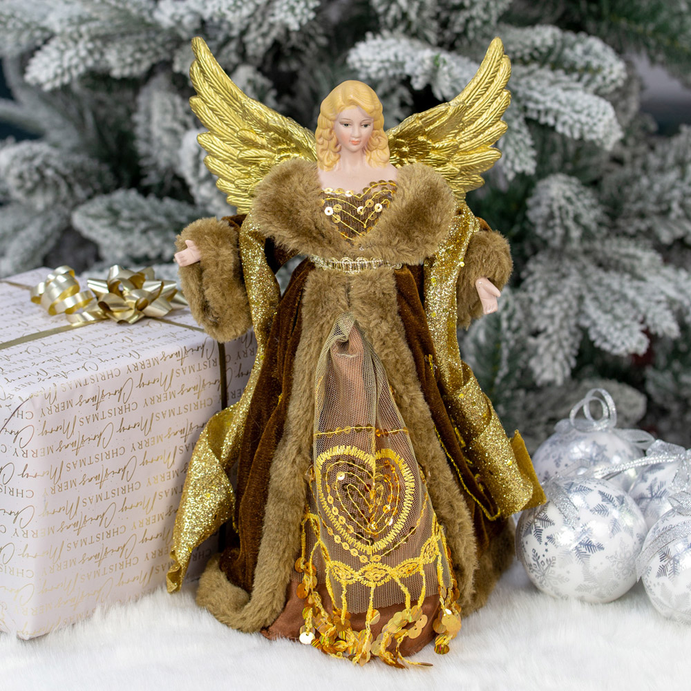 The Christmas Workshop Copper Tree Top Angel 30cm Image 2
