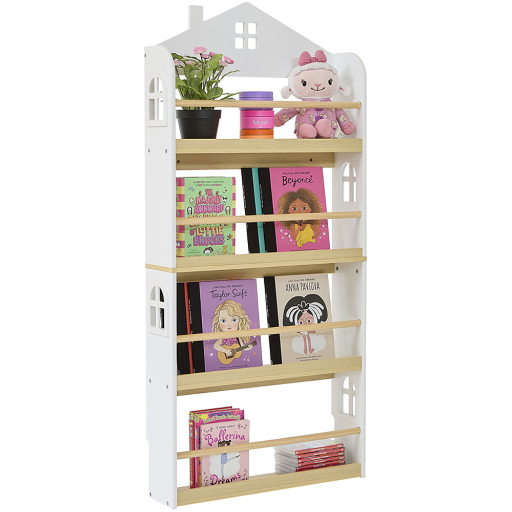 Liberty House Toys 4 Shelf White Wall Mounted House Bookcase Image 2