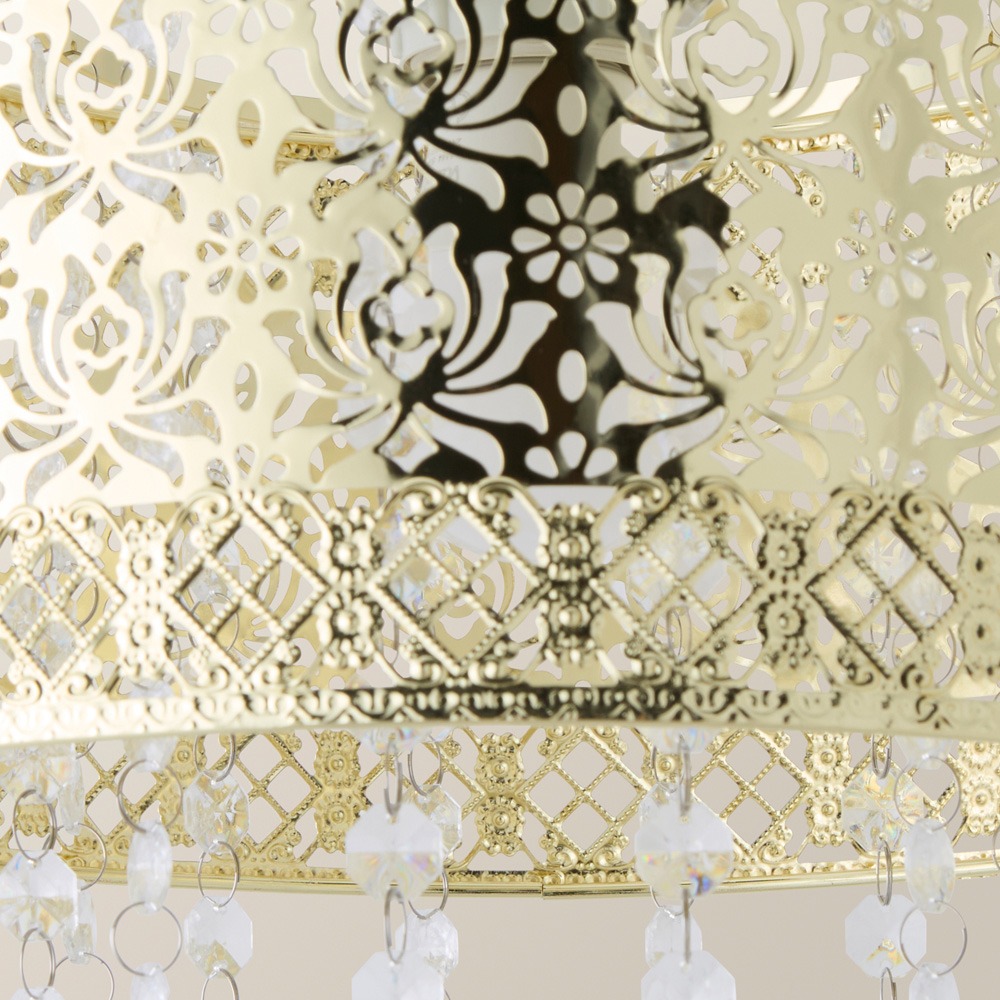 ValueLights Enna Modern Gold Jewel Droplet Ceiling Pendant Light Shade Image 3
