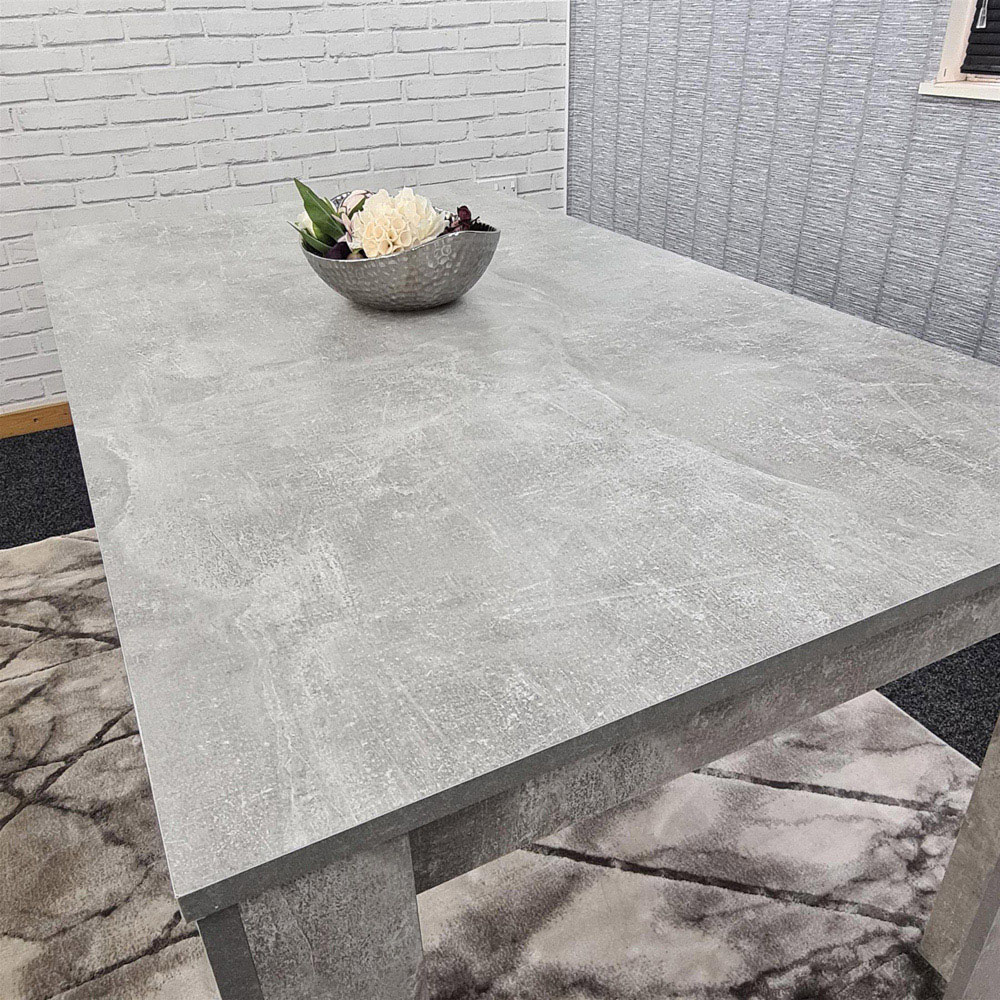 Portland 6 Seater Grey Wood Dining Table Image 5