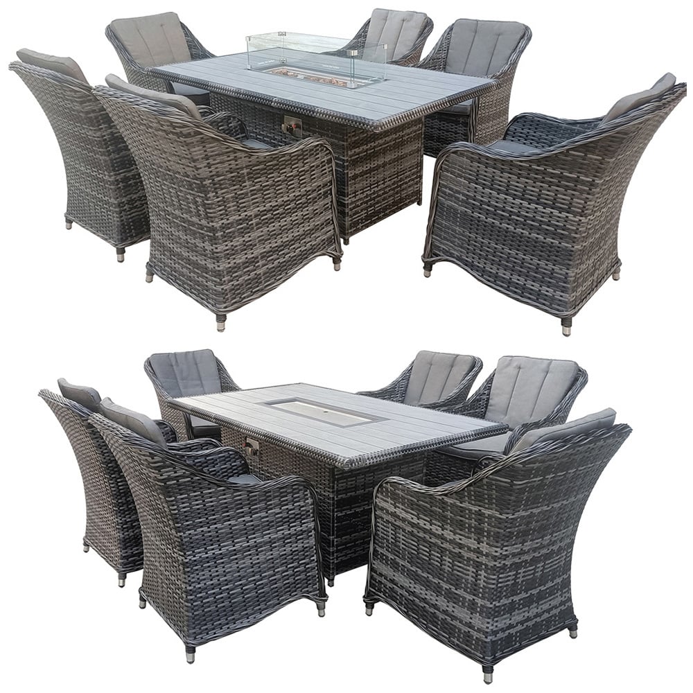 Furniture One 6 Seater Rattan Fire Pit Garden Furniture Image 5