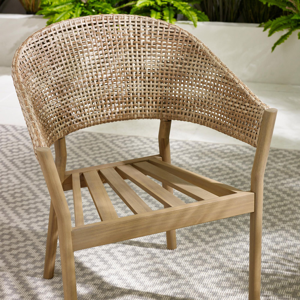 Furniturebox Metz 6 Seater Wood and Wicker Outdoor Dining Set Image 5