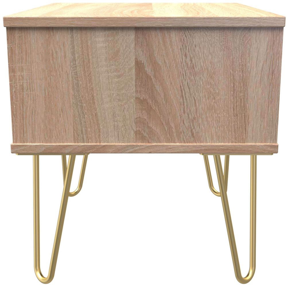 Crowndale Single Drawer White Matt and Bardolino Oak Bedside Table Image 4