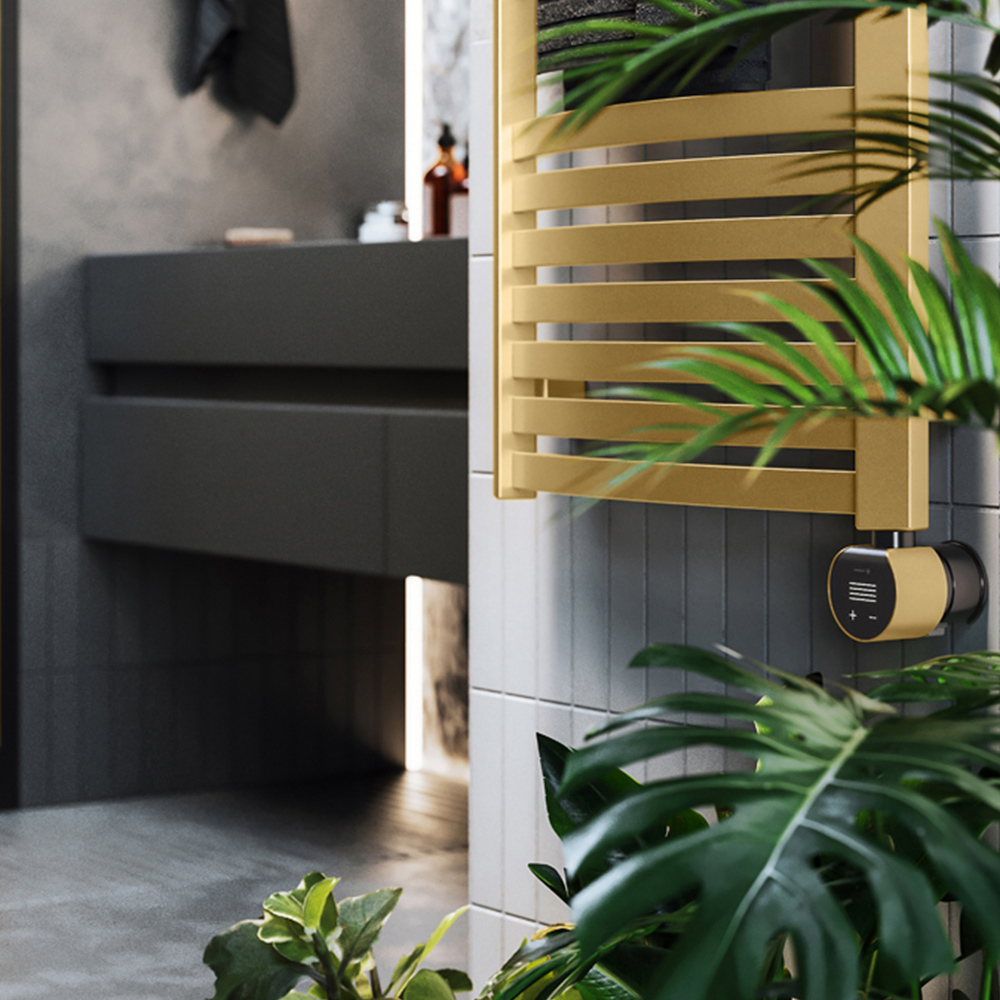 Terma Dexter E Brass Electric Towel Rail 860 x 400mm Image 7