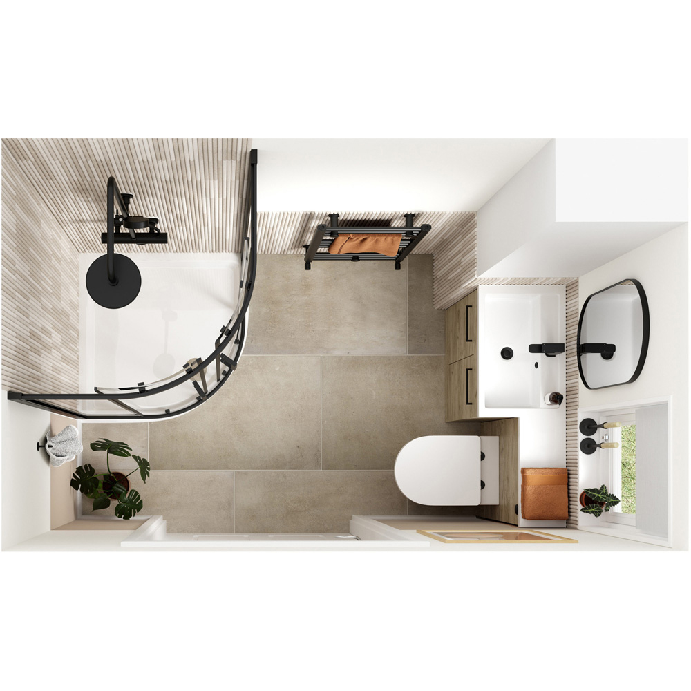 Bathstore Panama 2 Door Oak Floor Standing Tall Unit 350mm Image 3