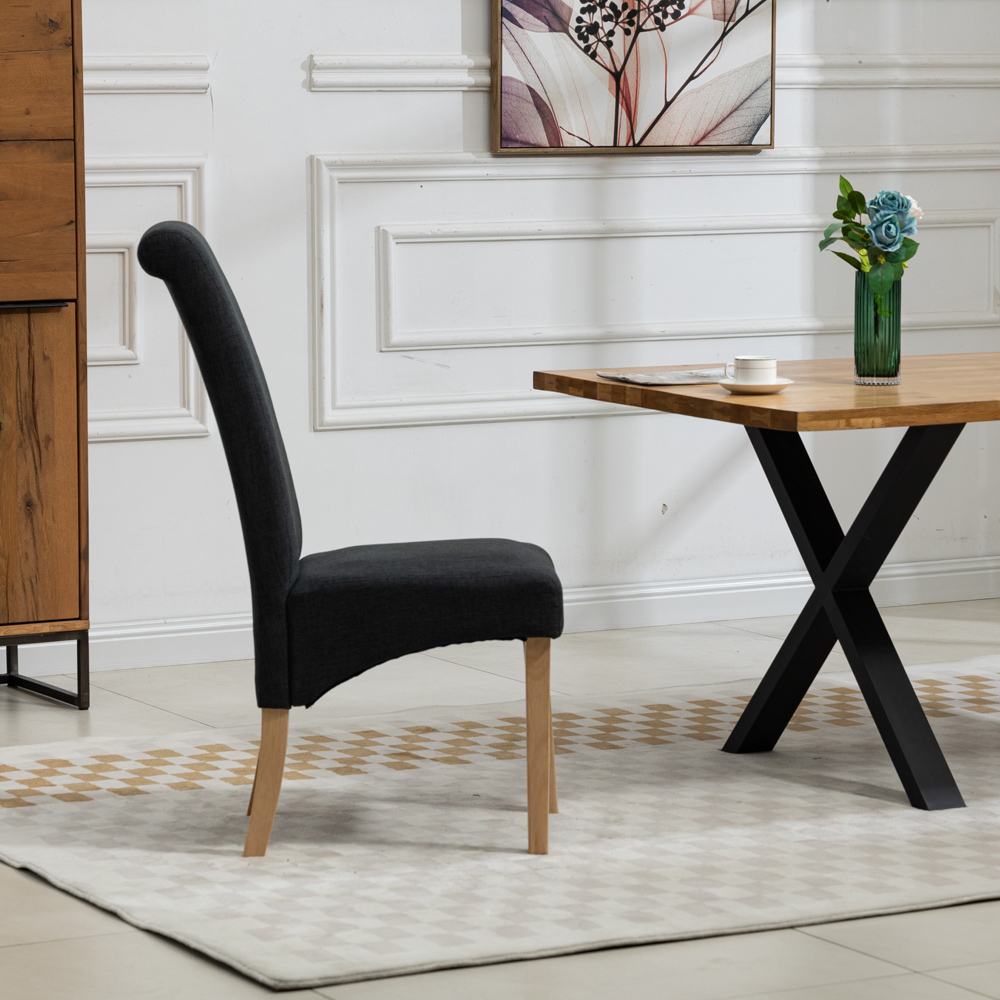 Artemis Home Rimini Set of 2 Black Fabric Dining Chair Image 4