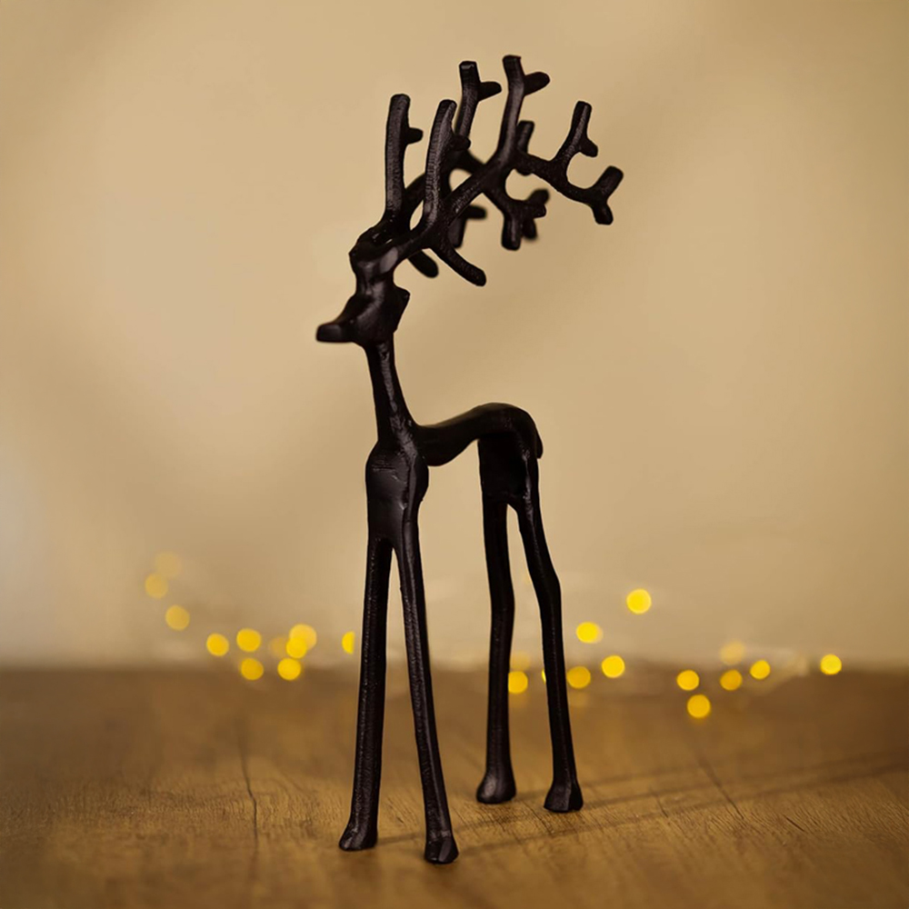 Marco Paul Black Reindeer Christmas Decoration Image 4