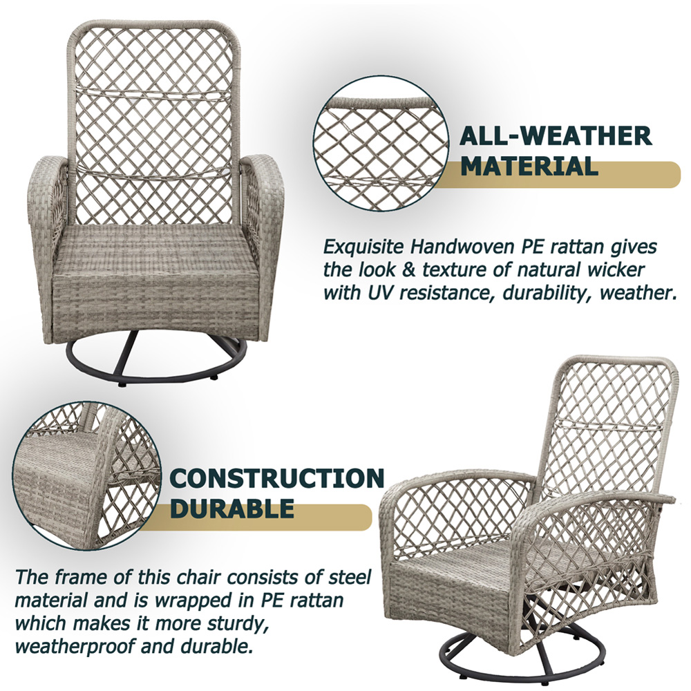 Furniture One Rattan Garden Swivel Chair Image 6