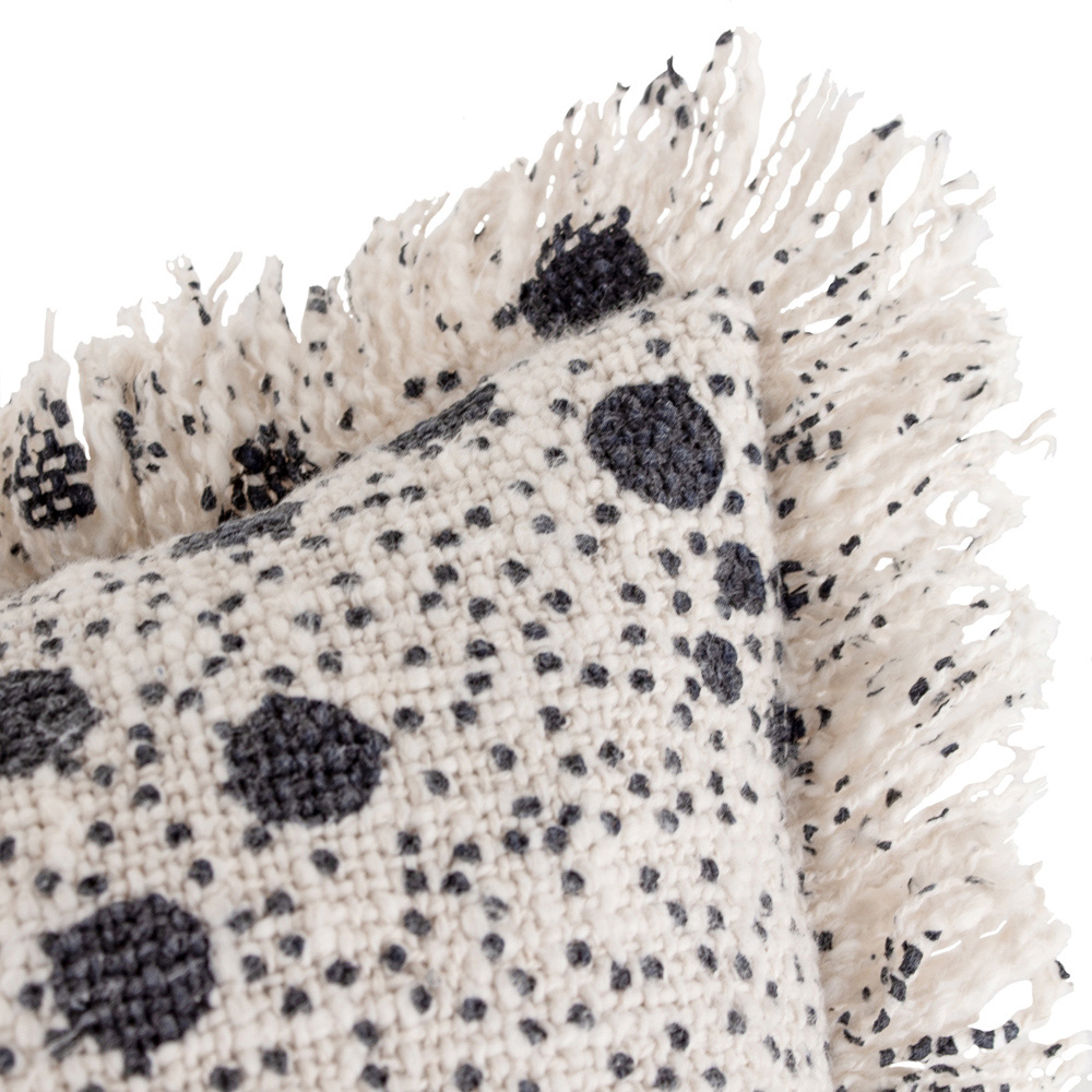 Yard Hara Ink Woven Fringed Cushion Image 5