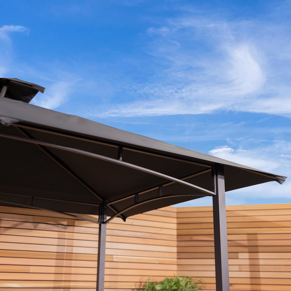 Charles Bentley 2.4 x 1.5m Grey Steel Gazebo Image 3
