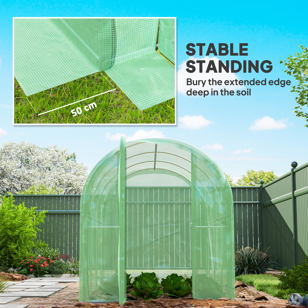 Outsunny 9.6 x 6.3ft Polytunnel Galvanised Steel Frame Greenhouse with Door Image 6