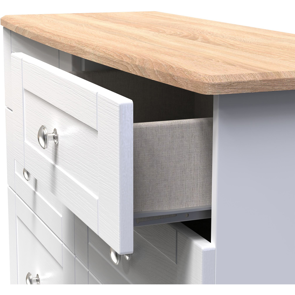 Crowndale Sussex 6 Drawer White Ash and Bardolino Oak Chest of Drawers Ready Assembled Image 6